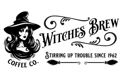 Witches Brew Coffee Co. SVG | Vintage Halloween Sign SVG B Renee Design 