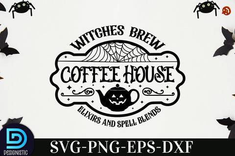Witches brew coffee house elixirs and spell blends, Halloween SVG Design SVG DESIGNISTIC 