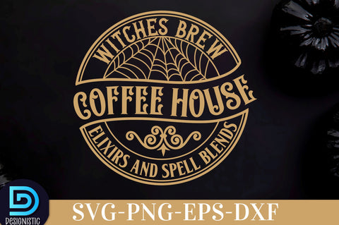 Witches brew coffee house elixirs and spell blends, Halloween SVG Design SVG DESIGNISTIC 