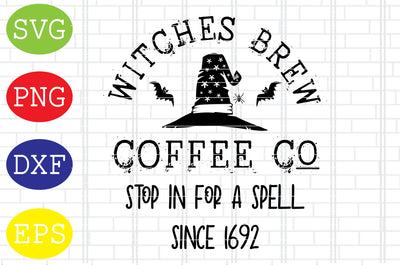 Witches Brew Coffee Svg, Spooky Svg, Cauldron Svg, Halloween Svg, Witch Svg, Ghost Svg, Png, Eps, Dxf Files SVG DigitalSvgFiles 