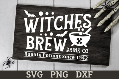 Witches Brew Drink Co | Halloween Sign SVG Cut File SVG Shine Green Art 