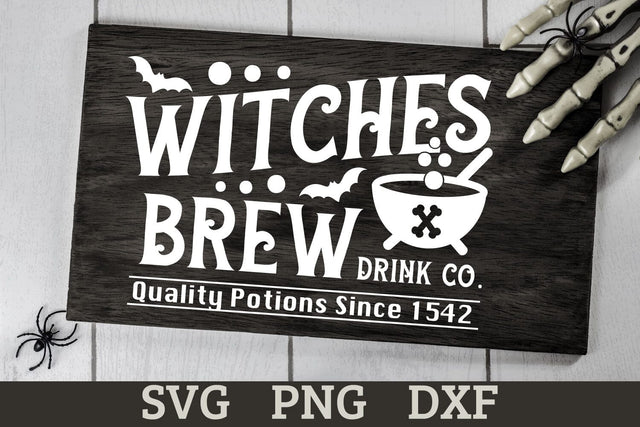 Witches Brew Drink Co | Halloween Sign SVG Cut File SVG Shine Green Art 