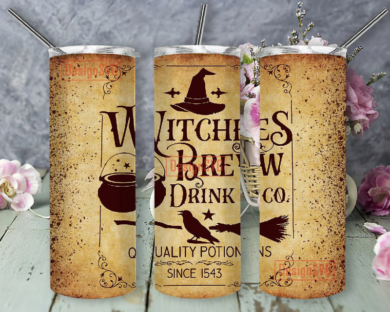 Witches Brew Halloween Drink Co 20oz Skinny Tumbler Design ...