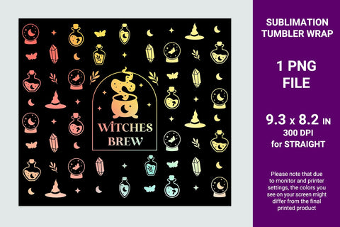 Witches brew Halloween sublimation tumbler Sublimation KMarinaDesign 