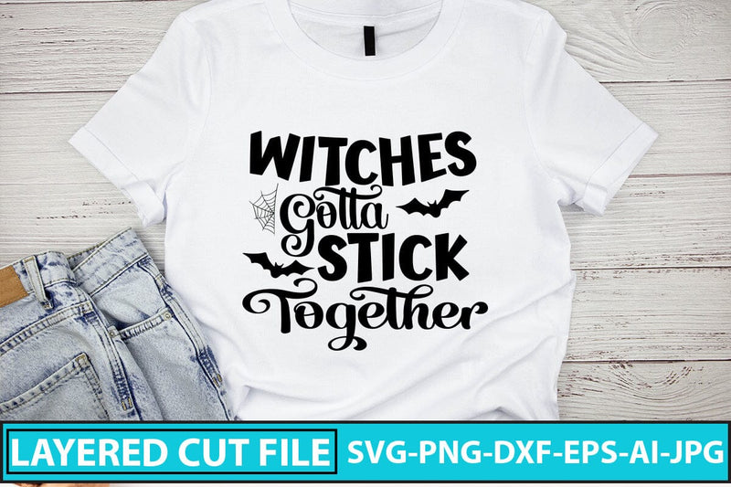 Witches Gotta Stick Together SVG Cut File SVG Syaman 