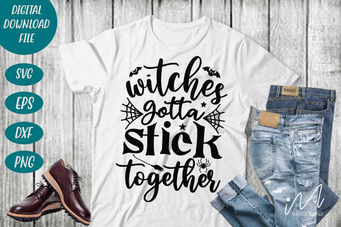 Witches gotta stick together svg,Halloween svg, Funny Halloween T-shirt svg, Halloween Day T-shirt, Happy Halloween svg, Batty Svg, Pumpkin svg, Holiday Cricut SVG Isabella Machell 