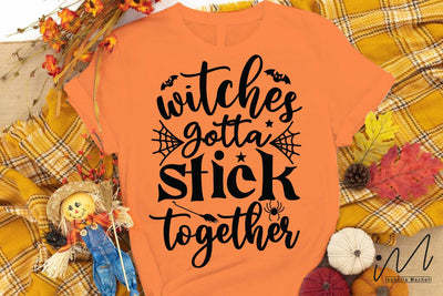 Witches gotta stick together svg,Halloween svg, Funny Halloween T-shirt svg, Halloween Day T-shirt, Happy Halloween svg, Batty Svg, Pumpkin svg, Holiday Cricut SVG Isabella Machell 