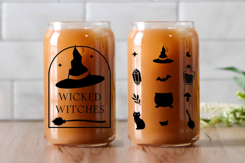 Witches halloween can glass wrap svg SVG KMarinaDesign 