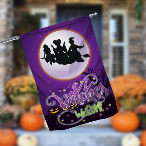 Witches Welcome Sanderson Sisters Garden Flag - 12x18 Garden Flag Sublimation Design Download PNG File Instant Download Sublimation CaldwellArt 