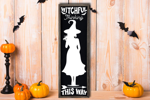 Witchful Thinking This Way, Halloween Porch Sign SVG SVG CraftLabSVG 