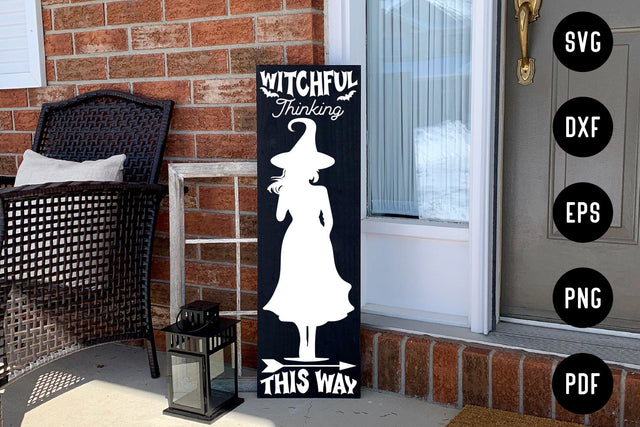 Witchful Thinking This Way, Halloween Porch Sign SVG SVG CraftLabSVG 
