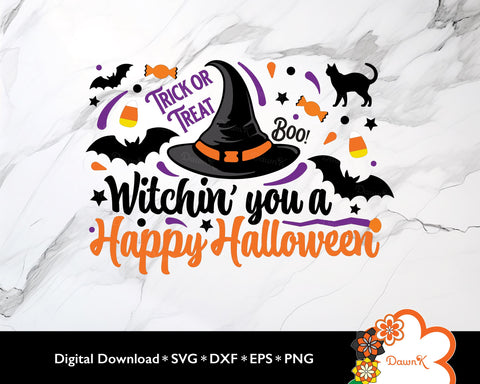 Witchin' You a Happy Halloween SVG SVG DawnKDesigns 
