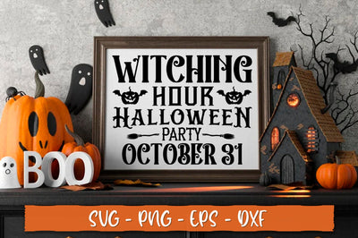 Witching hour halloween party october 31 Sign SVG SVG Shetara Begum 