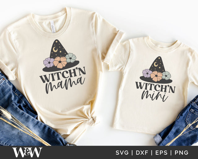 Witch'n Mama Witch'n Mini SVG | Halloween Mommy Me SVG SVG Wood And Walt 
