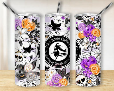 Witchs Brew Coffee Co 20oz Skinny Tumbler Sublimation Designs for Straight, Tapered Tumbler Design, PNG Digital Download Sublimation BouDesign 