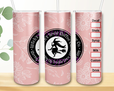 Witchs Brew Coffee Co PNG Tumbler Design, Sublimation Designs Downloads, Skinny Tumbler 20oz Design Sublimation sassyprint 