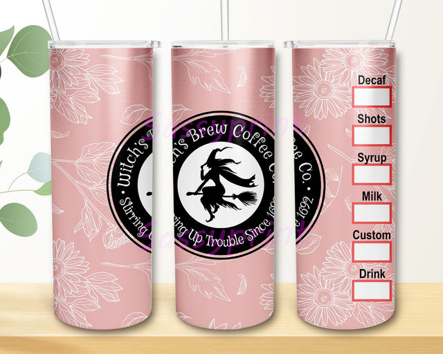 Witchs Brew Coffee Co PNG Tumbler Design, Sublimation Designs Downloads, Skinny Tumbler 20oz Design Sublimation sassyprint 