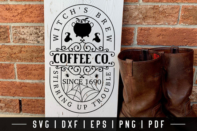 Witch's Brew Coffee Co, Vintage Halloween Sign SVG SVG CraftLabSVG 