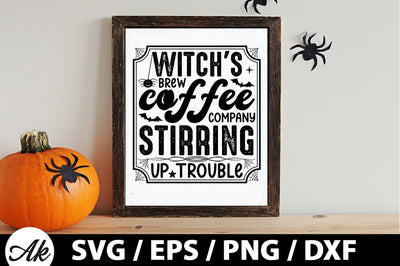 Witch's brew coffee company stirring up trouble SVG SVG akazaddesign 