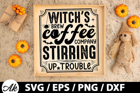 Witch's brew coffee company stirring up trouble SVG SVG akazaddesign 
