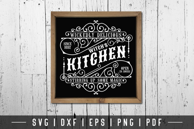 Witch's Kitchen SVG, Vintage Halloween Sign SVG SVG CraftLabSVG 
