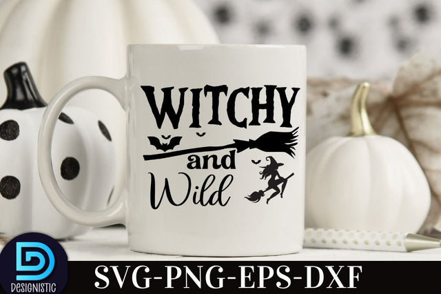 Witchy and wild, Retro Halloween SVG Design, SVG DESIGNISTIC 