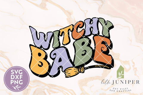 Witchy Babe SVG, Retro Halloween Shirt Design SVG LilleJuniper 