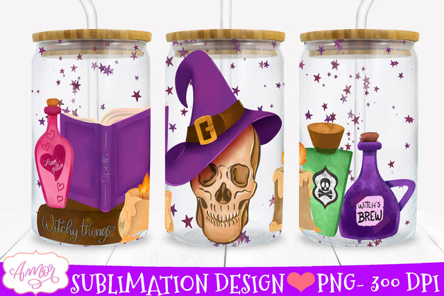Witchy can PNG for sublimation | Spooky Halloween PNG Sublimation Amorclipart 