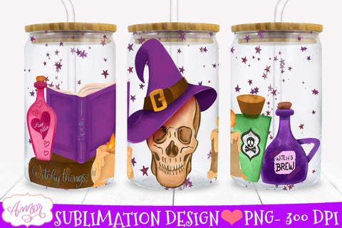 Witchy can PNG for sublimation | Spooky Halloween PNG Sublimation Amorclipart 