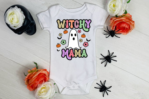 Witchy Mama Groovy Halloween Sublimation I Retro PNG Sublimation Happy Printables Club 