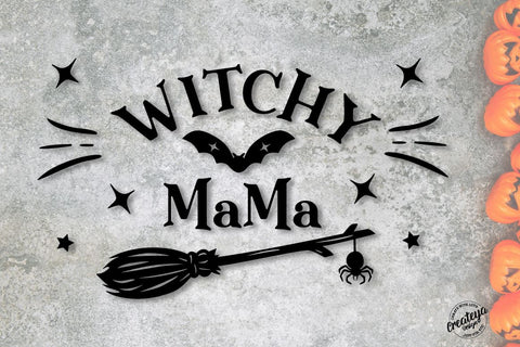 Witchy mama quote SVG, Witchy SVG, Halloween SVG, Witch hat SVG Createya Design 