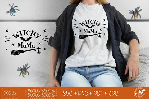 Witchy mama quote SVG, Witchy SVG, Halloween SVG, Witch hat SVG Createya Design 