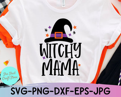 Witchy Mama Svg, Mom Halloween, Basic Witch SVG, Funny Halloween Svg, Fall Svg SVG She Shed Craft Store 