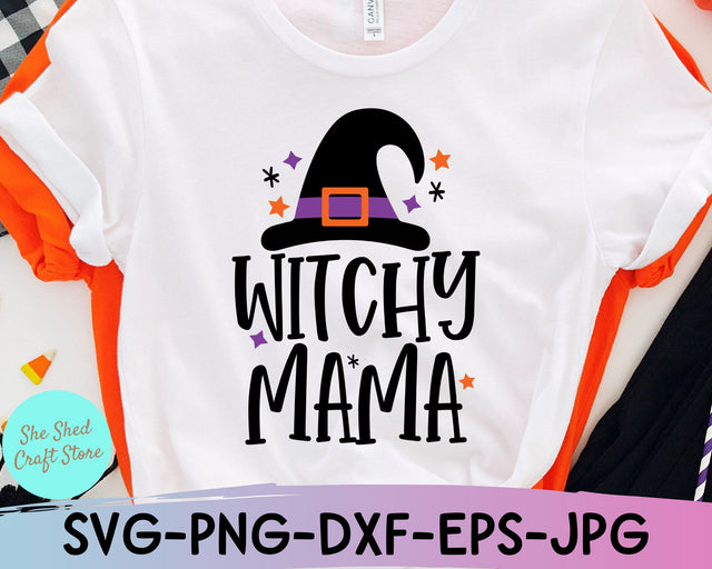 Witchy Mama Svg, Mom Halloween, Basic Witch SVG, Funny Halloween Svg, Fall Svg SVG She Shed Craft Store 