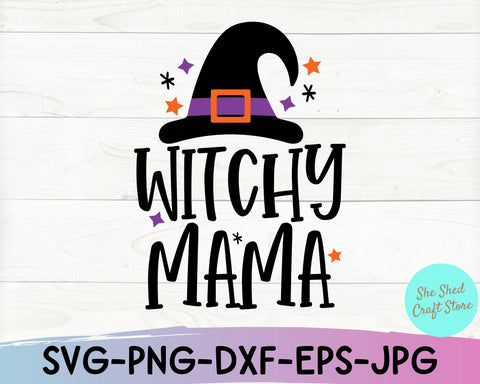 Witchy Mama Svg, Mom Halloween, Basic Witch SVG, Funny Halloween Svg, Fall Svg SVG She Shed Craft Store 