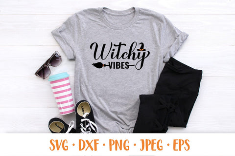 Witchy Vibes SVG. Funny Halloween quote shirt design SVG LaBelezoka 