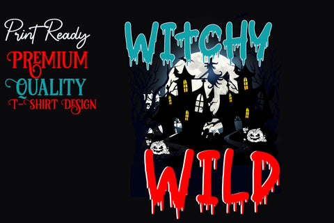 Witchy Wild illustration T-Shirt Design SVG BlackCatsMedia 