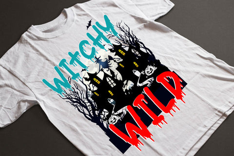 Witchy Wild illustration T-Shirt Design SVG BlackCatsMedia 