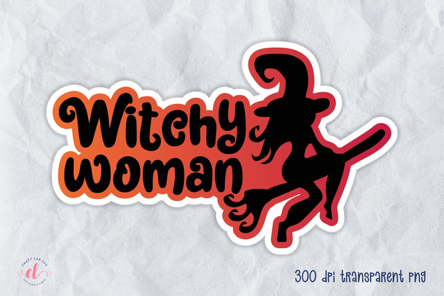 Witchy Woman PNG , Halloween Printable Sticker Sublimation CraftLabSVG 