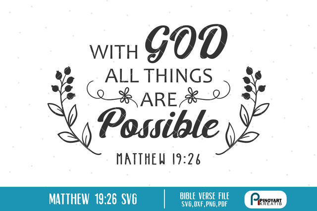 With God All Things are Possible Matthew 19:26 SVG Pinoyart Kreatib 