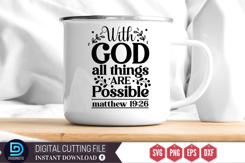 With god all things are possible matthew 19:26 SVG SVG DESIGNISTIC 