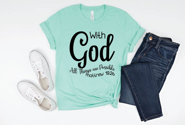 With God, All Things Are Possible Matthew 19:26 svg SVG md faruk hossain 