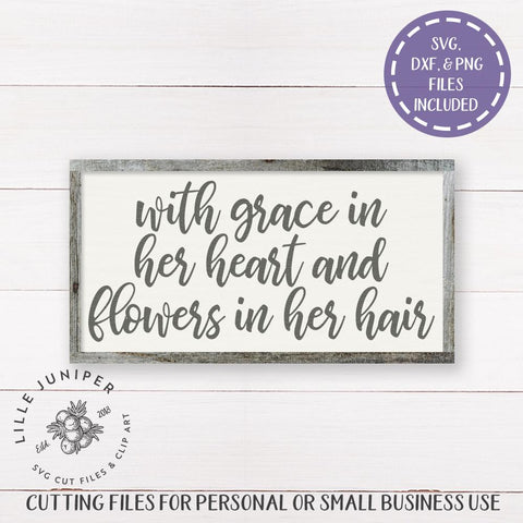 With Grace in Her Heart SVG | Farmhouse Style | Rustic Sign SVG SVG LilleJuniper 