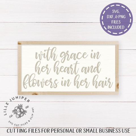 With Grace in Her Heart SVG | Farmhouse Style | Rustic Sign SVG SVG LilleJuniper 