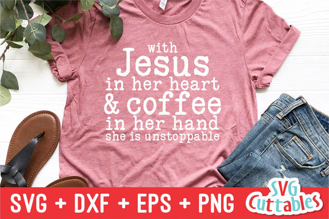 With Jesus In Her Heart svg - Faith svg - Quote - svg - dxf - eps - png - Christian - Inspirational - Silhouette - Cricut - Digital Cut File SVG Svg Cuttables 