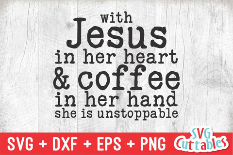 With Jesus In Her Heart svg - Faith svg - Quote - svg - dxf - eps - png - Christian - Inspirational - Silhouette - Cricut - Digital Cut File SVG Svg Cuttables 