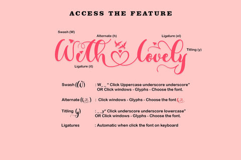 With Lovely Font Prasetya Letter 