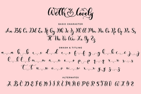 With Lovely Font Prasetya Letter 