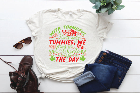 With Thankful Hearts and Tummies, We Celebrate the Day SVG thesvgfactory 