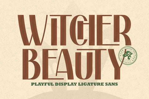 Withcher Beauty | Ligature Sans Typeface Font studioalmeera 